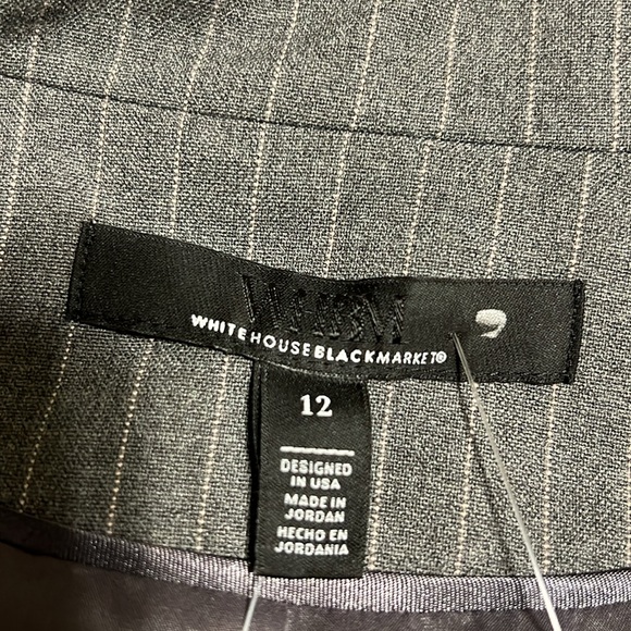 NEW WHBM $210 Women's Gray & pink Pinstripe Blazer size 12 - Picture 6 of 11